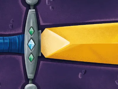 Sword birth card illustration