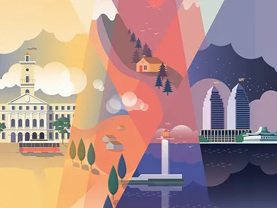 Ukraine Shot city cute design flat fun illustration ios nature sea texture ukraine vector