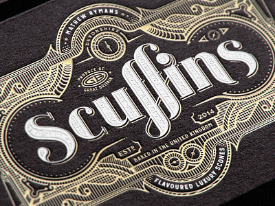 Muffin Mockup bakery lace lettering logo scone steampunk victorian