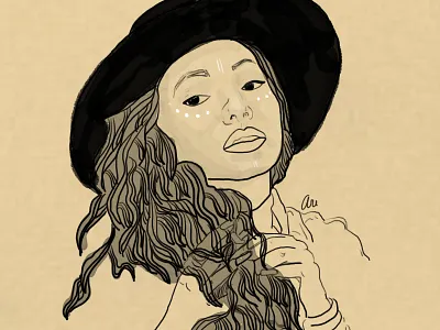 Girl graphic design illustration