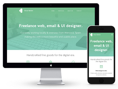 Responsive view Desktop vs iPhone 6 - clean desktop iphone minimal mobile portfolio responsive web webdesign