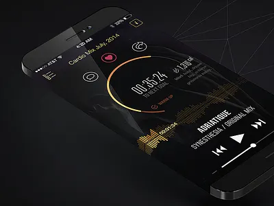FitRadio Now Playing Screen app application design fitness ios ios8 mobile music player radio screen ui