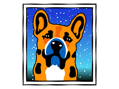 Illustration of a dog in a square frame design dog graphic design illustration pet vector