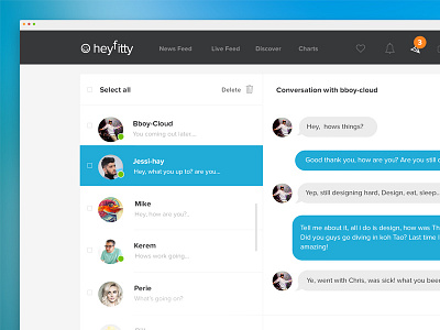 Mesage contact dashboard discover email interface mail message messaging social website ui ux web design