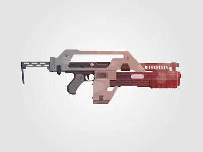 Aliens - M41A Pulse Rifle aliens flat gun rifle rosek