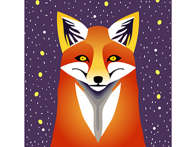 Gradient fox illustration animal design fox graphic design illustration vector
