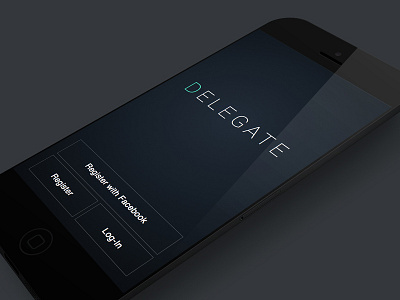 Delegate App Landing Screen app design development ios iphone landing mobile mockup screen typography ui ux