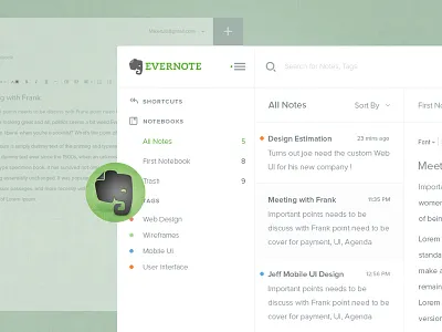 Evernote Dashboard agileinfoways dashboard evernote evernote redesign free icons photoshop psd uiux