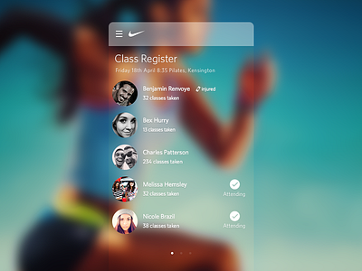 Class Register blur clean icon ios iphone6 minimal register simple tick ui