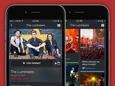 Decibly v2 app artists concept concert fan iphone labels mobile music ui