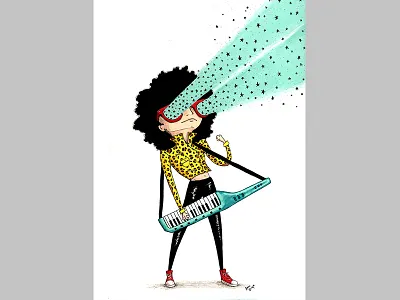 Keytar dude character character design illustration ink keytar promarkers rock