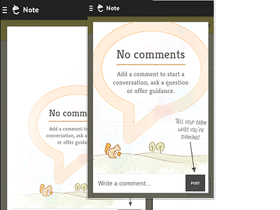 Nutshell mobile design android empty state mascot mobile nutshell texture ui