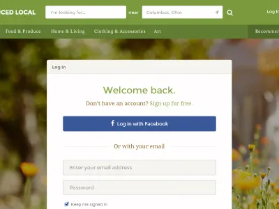 Produced Local Login Screen directory local login produce profile registration