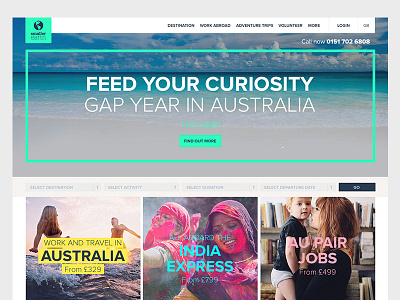 Smaller Earth Homepage branding homepage travel web website work