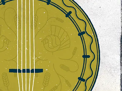 Harvest Festival banjo feather festival hand drawn harvest illustration poster texture turkey typography