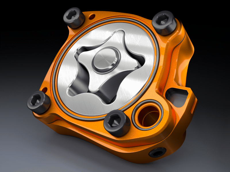 Gerotor 3d animation blender cycles gear gerotor gif hydraulic mechanic motion graphics pump