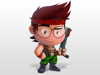 Ramboat Mambo art character game illustration kid photoshop ramboat samuel shotgun suarez vector war