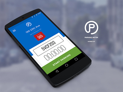 Parking Meter App Concept android app design concept nexus 5 parking meter sketch app