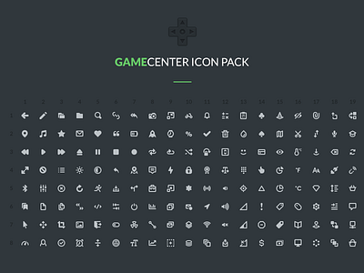 Gamecenter Icons Pack 16px freebie glyphs icons pack psd set