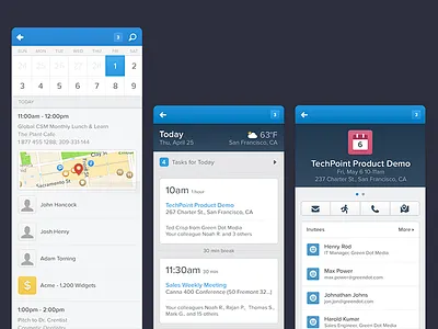 Salesforce1 - Today view app blue calendar device enterprise ios iphone salesforce today ui ux