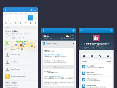 Salesforce1 - Today view app blue calendar device enterprise ios iphone salesforce today ui ux