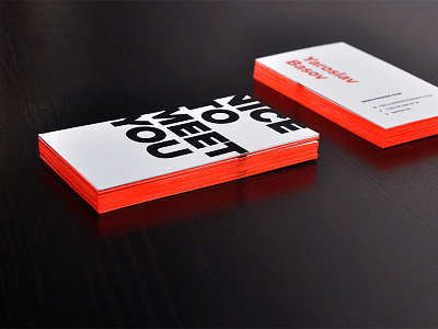 Business cards. Yaroslav Basov. basov basovdesign business cards card color graphic design luminous paint print red ukraine yaroslav