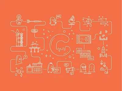 process creps icon illustration outline process vector work