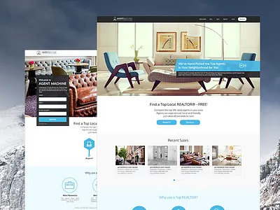 AgentMaching Landing page agent free machine realestate realpixels ui usa ux website