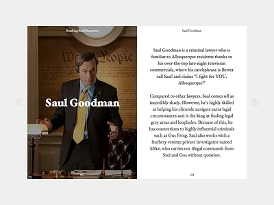 Character Info Layout bio breaking bad flat hoefler text layout minimal saul goodman simple ui ui design user interface web design