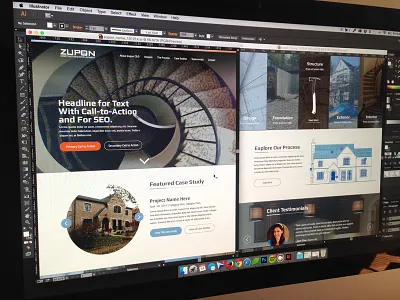 Zupon Home Page blueprint builder construction contractor home page house illustration layout