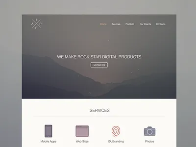 Web site concept desktop digital flat hipster instagram landing old page retro school vintage web design