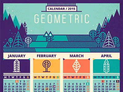 Calendar / 2015 [Geometric - recolored] 2015 adline brassai calendar geometric nature szende