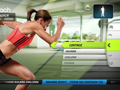 Addidas Micoach game ui kinect ps3 move sports ui artist