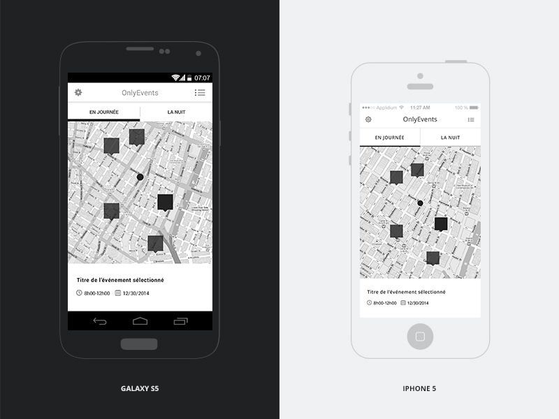 Example of Wireframing in different OS's