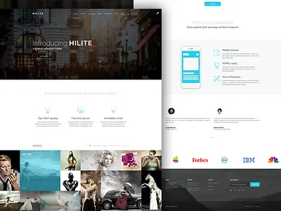 Wordpress theme landing page clean footer grid home page landing page portfolio slideshow subscribe testimonials transparent header wordpress theme
