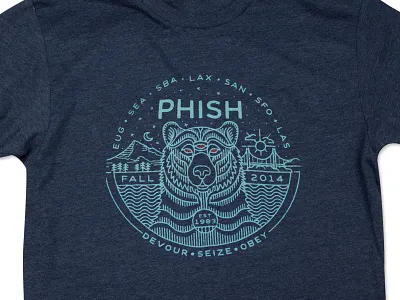 Phish Fall Tour Shirt bear illustration phish tshirt