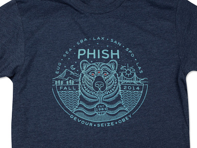 Phish Fall Tour Shirt bear illustration phish tshirt
