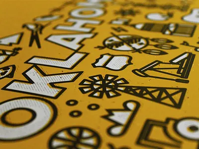 Oklahoma Prints geography poster print screen state texture