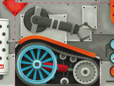 Robotics birth card illustration robot