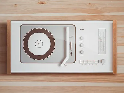 BRAUN SK5 braun buatoom glass music player record smooth soft spin turntable warm wood