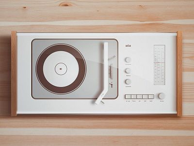 BRAUN SK5 braun buatoom glass music player record smooth soft spin turntable warm wood