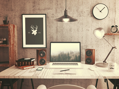 Londonderry Desk branding deer design desk illustration londonderry vermont