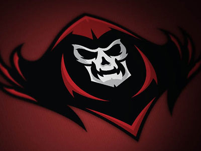 MK Phantoms character floorball phantoms skull sports branding vector