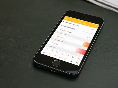 CalendarApp app busy cal calendar date list month yellow