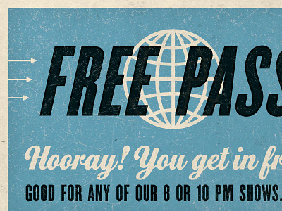 Free Pass! atlas improv co. overprint screenprint typography