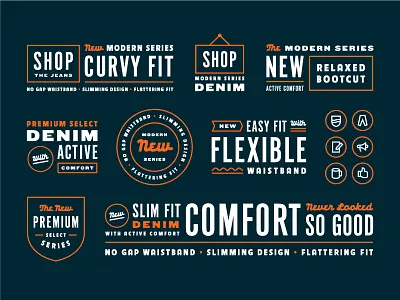 Retail Leftovers badge circle denim icon jean retail shield type