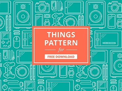 Things Pattern - download for free free freebie gadget gameboy gamepad illustration pattern phone tablet tech texture things