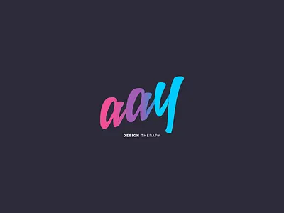 Aay - Design Therapy branding designer freebie freelance gradient icon identity logo mark script typography visual