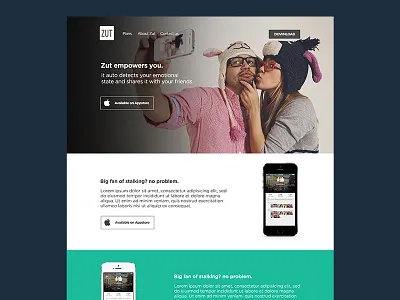 Zut Landing Page app apple auto camera detect free iphone landing page selfie store