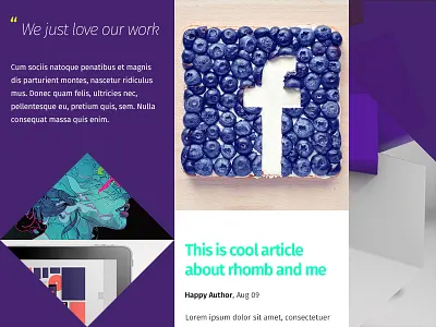 Super Rhomb Mobile blog corporate creative flat hezytheme portfolio psd responsive rhomb super ui ux